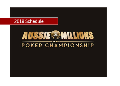 The schedule for the 2019 Aussie Millions poker tournament has been released.