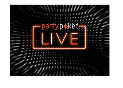 Partypoker Live - Logo on black gradient background - Pixelated - Stylized.