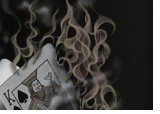 poker cards burning - addiction