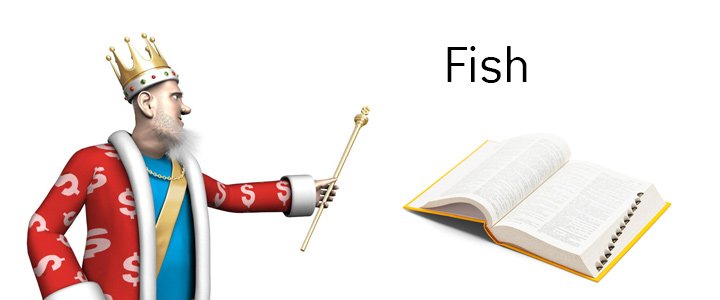 The definition and meaning of the term Fish when it comes to the game of poker. What is the example of Fish?